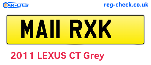 MA11RXK are the vehicle registration plates.