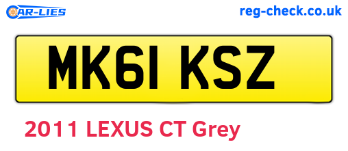 MK61KSZ are the vehicle registration plates.