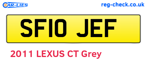 SF10JEF are the vehicle registration plates.