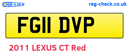 FG11DVP are the vehicle registration plates.