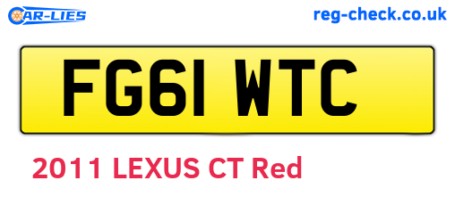 FG61WTC are the vehicle registration plates.