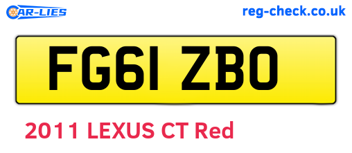 FG61ZBO are the vehicle registration plates.
