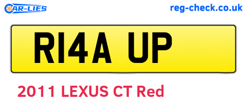 R14AUP are the vehicle registration plates.