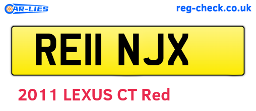 RE11NJX are the vehicle registration plates.