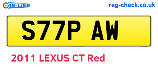 S77PAW are the vehicle registration plates.
