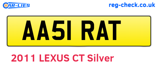 AA51RAT are the vehicle registration plates.