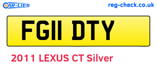 FG11DTY are the vehicle registration plates.