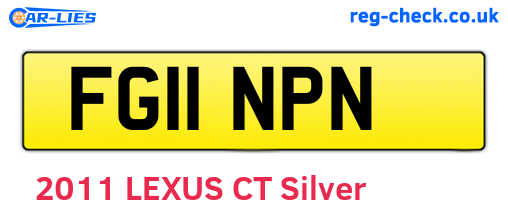 FG11NPN are the vehicle registration plates.