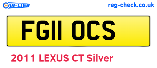FG11OCS are the vehicle registration plates.