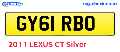 GY61RBO are the vehicle registration plates.