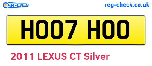 HO07HOO are the vehicle registration plates.