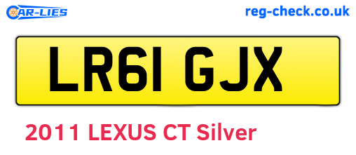 LR61GJX are the vehicle registration plates.