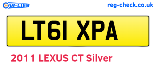 LT61XPA are the vehicle registration plates.