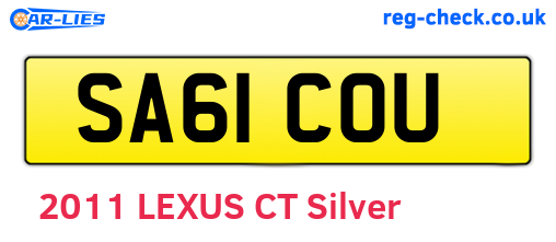SA61COU are the vehicle registration plates.