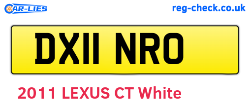 DX11NRO are the vehicle registration plates.