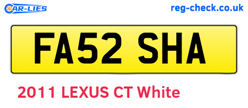 FA52SHA are the vehicle registration plates.