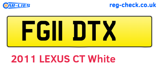 FG11DTX are the vehicle registration plates.