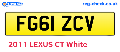 FG61ZCV are the vehicle registration plates.