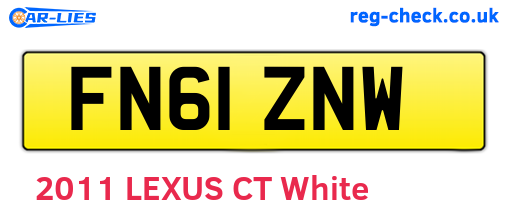 FN61ZNW are the vehicle registration plates.