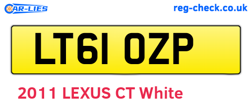 LT61OZP are the vehicle registration plates.
