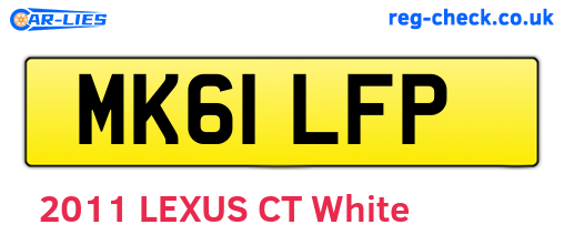 MK61LFP are the vehicle registration plates.