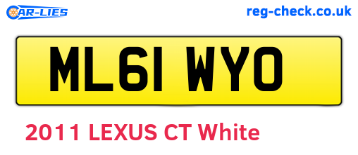 ML61WYO are the vehicle registration plates.