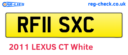 RF11SXC are the vehicle registration plates.
