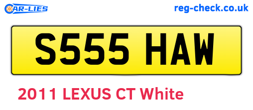 S555HAW are the vehicle registration plates.