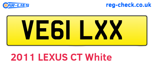 VE61LXX are the vehicle registration plates.