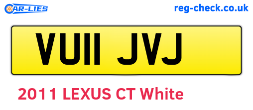 VU11JVJ are the vehicle registration plates.
