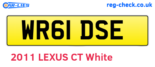 WR61DSE are the vehicle registration plates.