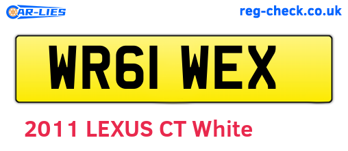WR61WEX are the vehicle registration plates.