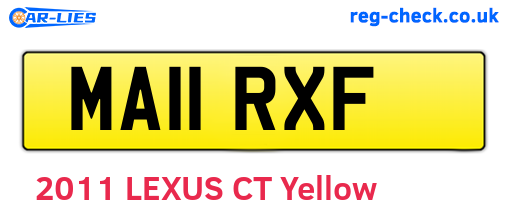 MA11RXF are the vehicle registration plates.