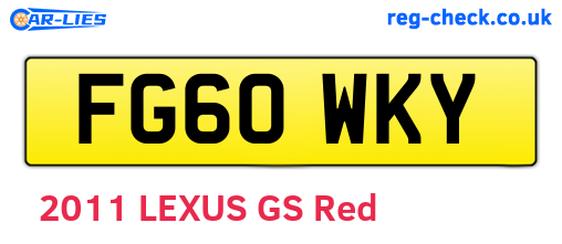 FG60WKY are the vehicle registration plates.