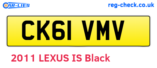 CK61VMV are the vehicle registration plates.