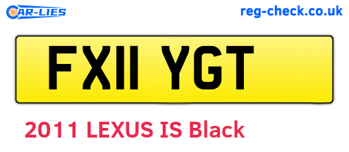 FX11YGT are the vehicle registration plates.