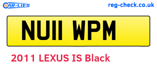 NU11WPM are the vehicle registration plates.