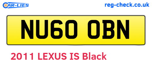 NU60OBN are the vehicle registration plates.