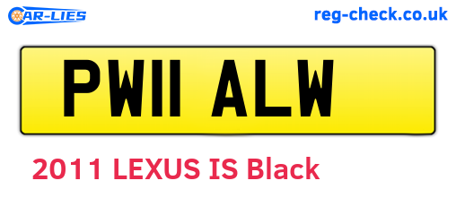 PW11ALW are the vehicle registration plates.