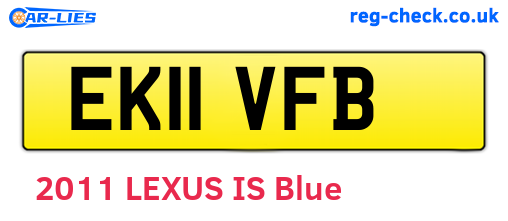 EK11VFB are the vehicle registration plates.