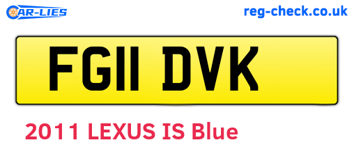 FG11DVK are the vehicle registration plates.