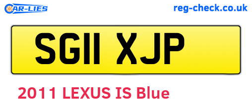 SG11XJP are the vehicle registration plates.