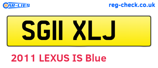 SG11XLJ are the vehicle registration plates.