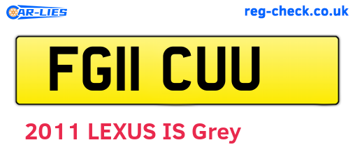 FG11CUU are the vehicle registration plates.
