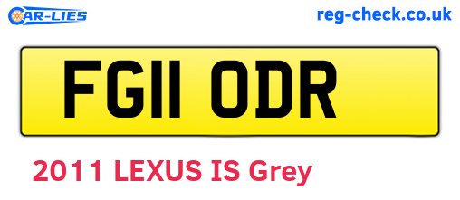 FG11ODR are the vehicle registration plates.
