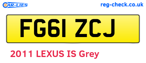 FG61ZCJ are the vehicle registration plates.