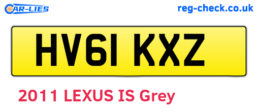 HV61KXZ are the vehicle registration plates.