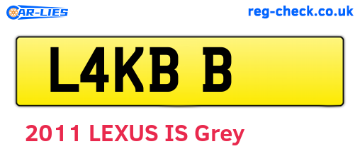 L4KBB are the vehicle registration plates.