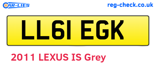 LL61EGK are the vehicle registration plates.