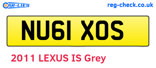 NU61XOS are the vehicle registration plates.